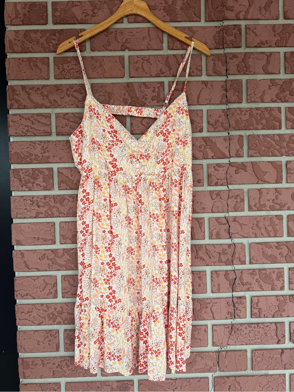 rue21 Cream Floral Dress with Orange and Yellow Blooms